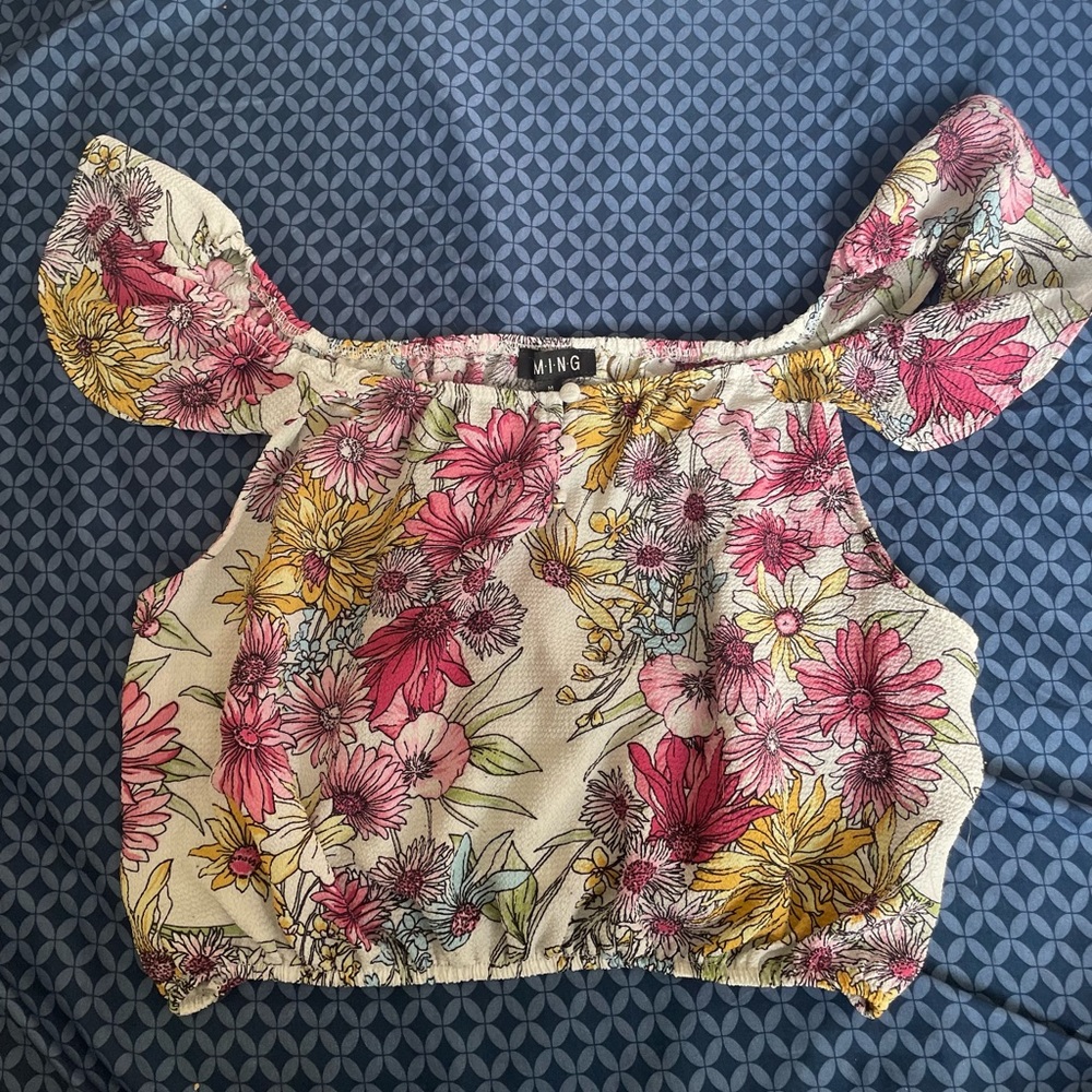 Ming Floral Cropped Top